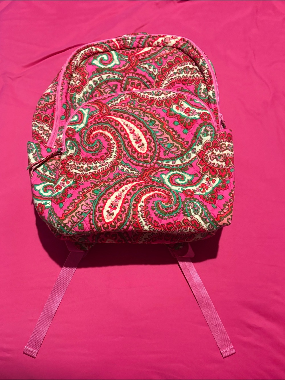 Vera Bradley Pink Paisley Quilted Backpack